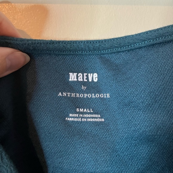 Anthropologie Maeve Teal Cross-Front Puff-Sleeve Crop Top NWOT - Picture 6 of 9